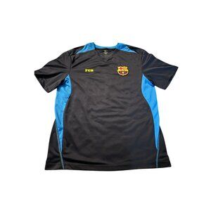 FC Barcelona Training Embroidered Jersey Mens Mesh Short Sleeve Mens Size Medium